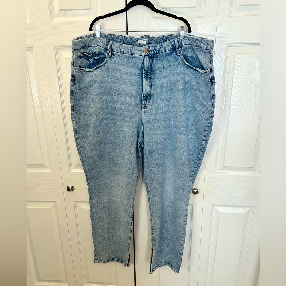 Good American Good Boy Straight Jeans, Size 28